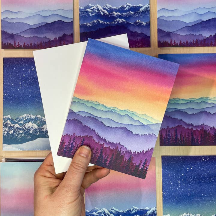 Shelby Thayne Art - Wholesale Everyday Greeting Card - I Stand Amazed Rainbow Landscape - Greeting Card Set of 61