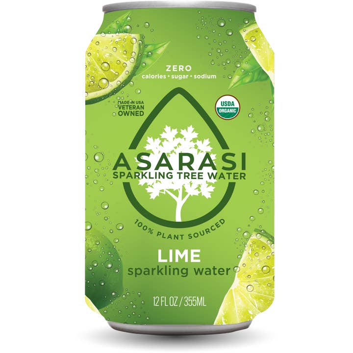 24-Pack Cans-Asarasi Organic Sparkling Lime Tree Water for wholesale by Asarasi Sparkling Tree Water