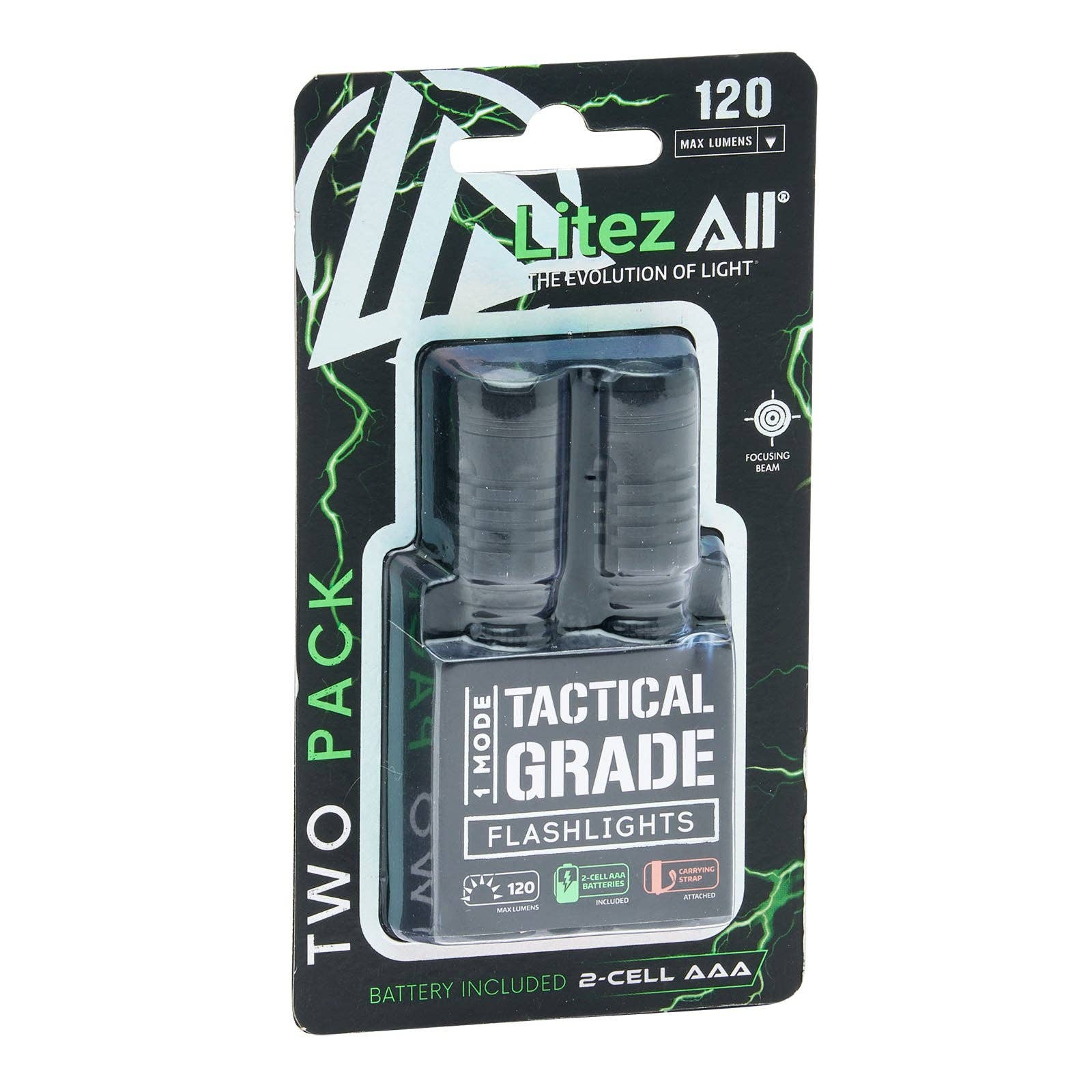 LitezAll - Wholesale Flashlight - LitezAll 120 Lumen Compact Tactical Flashlight 2 Pack12
