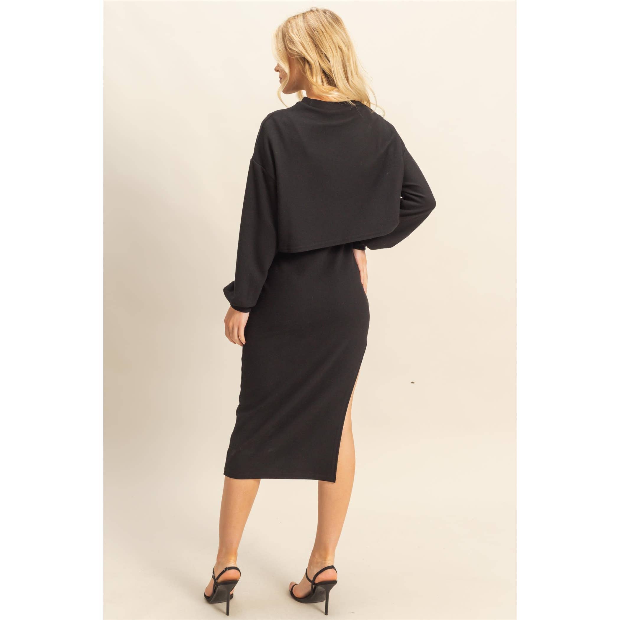 HYFVE - Vente Robe – femme - Ensemble Pull-over Tricoté et Robe Midi11