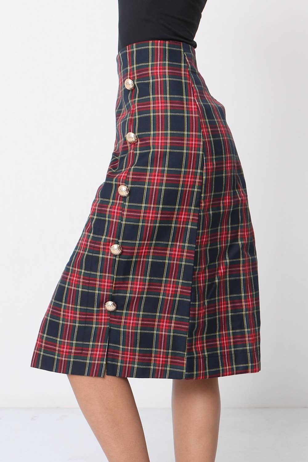 Amy & Clo Invogue – Engroshandel Nederdel - Dame – AC238 Jacquard nederdel med høj talje - plusstørrelse2