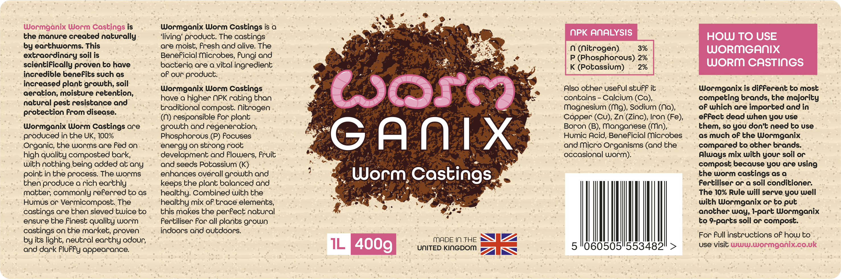 Wormganix Worm Castings – wholesale Fertiliser – Wormganix 1 Litre Bucket Premium Worm Castings Vermicompost Organic Moist Fresh1