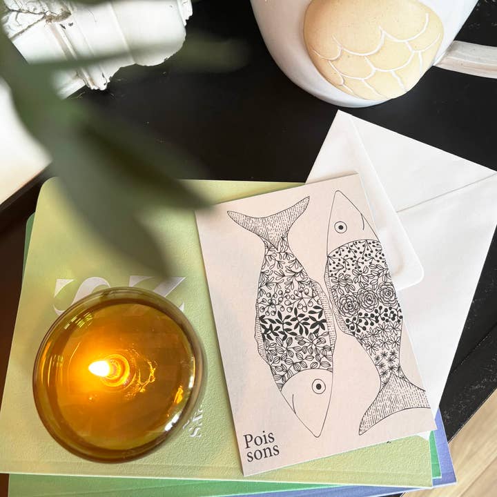 Le cerisier blanc - Wholesale Everyday Greeting Card - Astro Card "Pisces"1