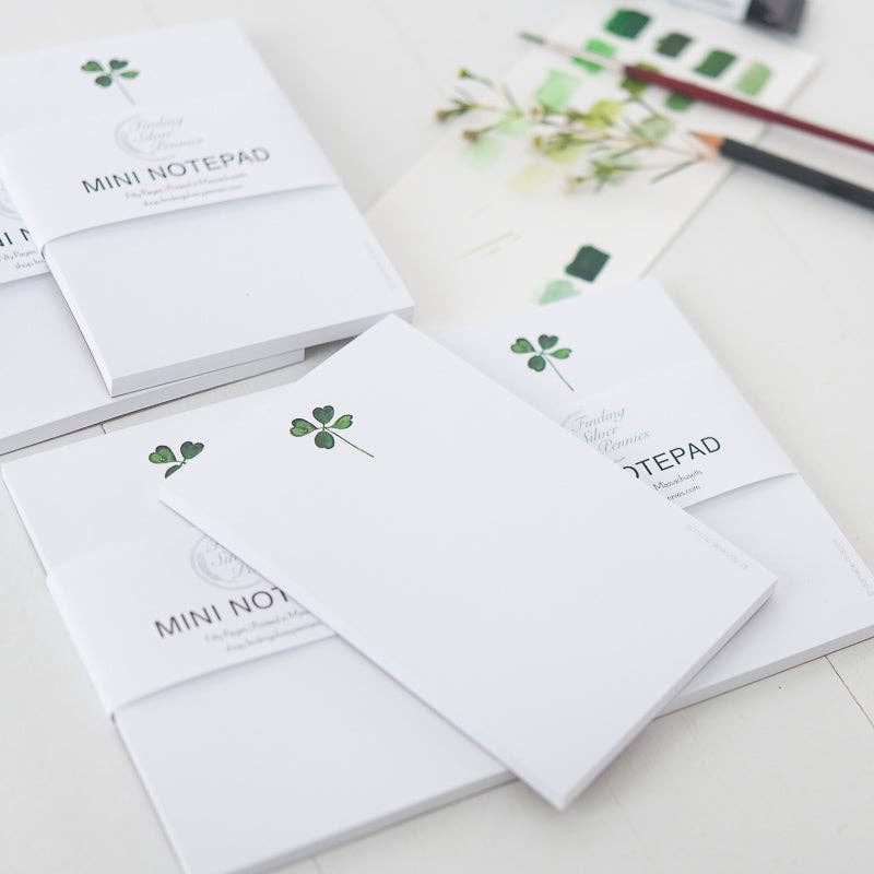 Finding Silver Pennies - Wholesale Notepad - Four Leaf Clover Mini Notepad | St. Patrick's Day4