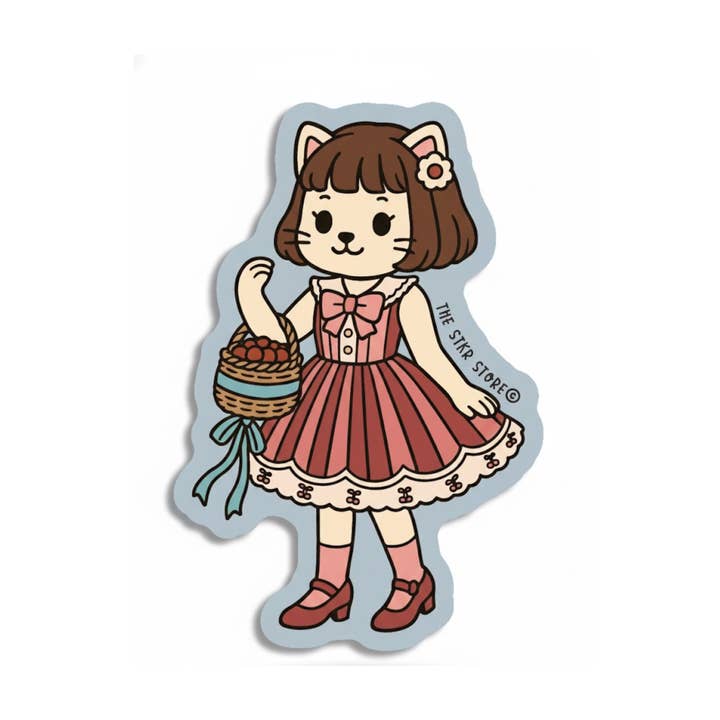 Korg KoroKoroPoko Körsbär Katt Texturerade Klistermärken för wholesale av the stkr store