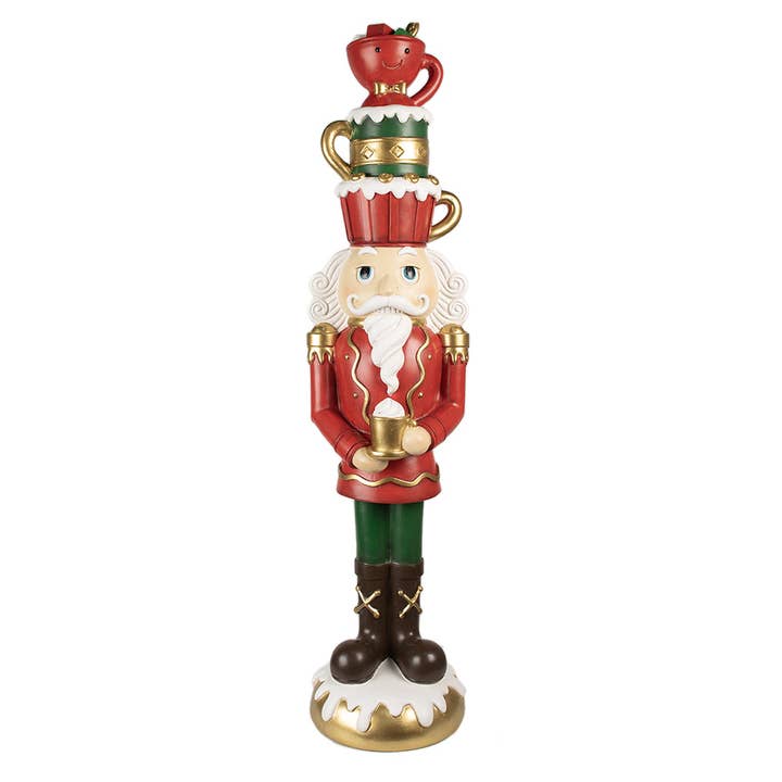 Figura Decorativa de Natal Quebra-Nozes 120 cm Vermelho Plástico por atacado de Clayre & Eef