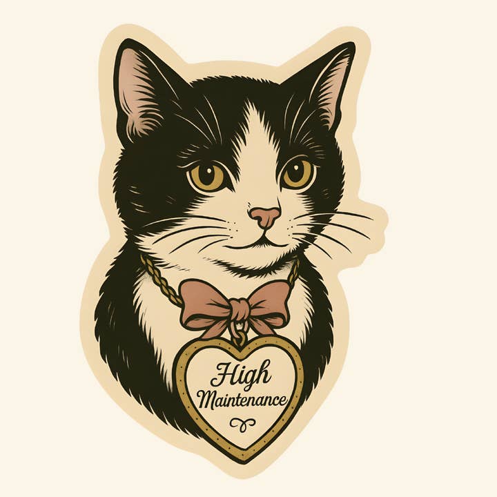 inviting affairs paperie - Venta al por mayor Pegatina - Pegatina de gato de alto mantenimiento0