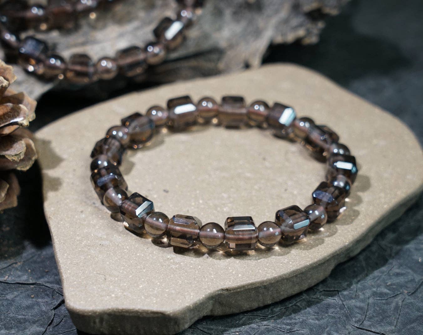 Moon Rituals - Wholesale Beaded Bracelet - Ice Obsidian Cube Bracelet – Natural Black Crystal Jewelry for Protection, Grounding & Christmas Crystal Gift6