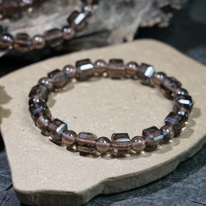 Moon Rituals – Engroshandel Perlearmbånd – Is Obsidian Terning Armbånd – Naturligt Sort Krystal Smykke til Beskyttelse, Jordforbindelse & Julekrystalgave6