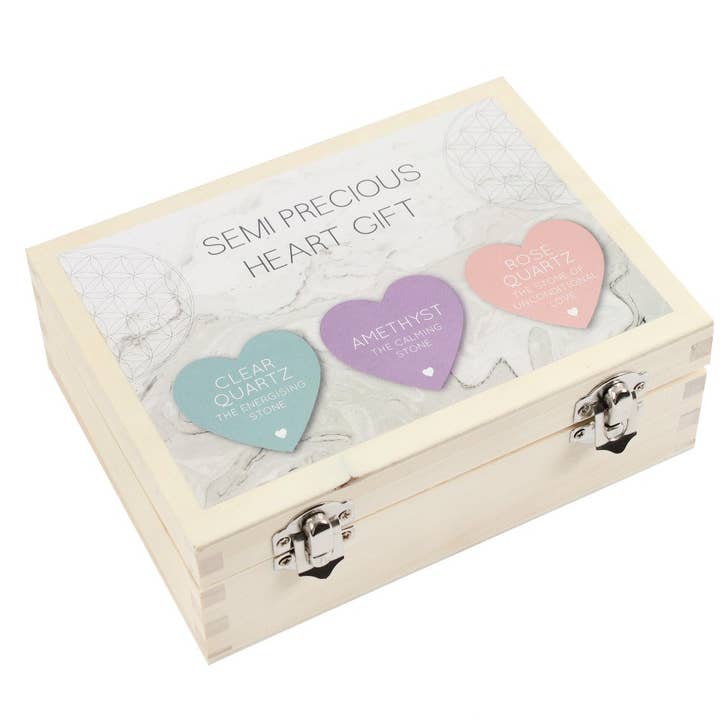 Something Different Wholesale - Wholesale Spiritual Stone/Crystal - Box of 24 Healing Crystal Heart Charm Stones