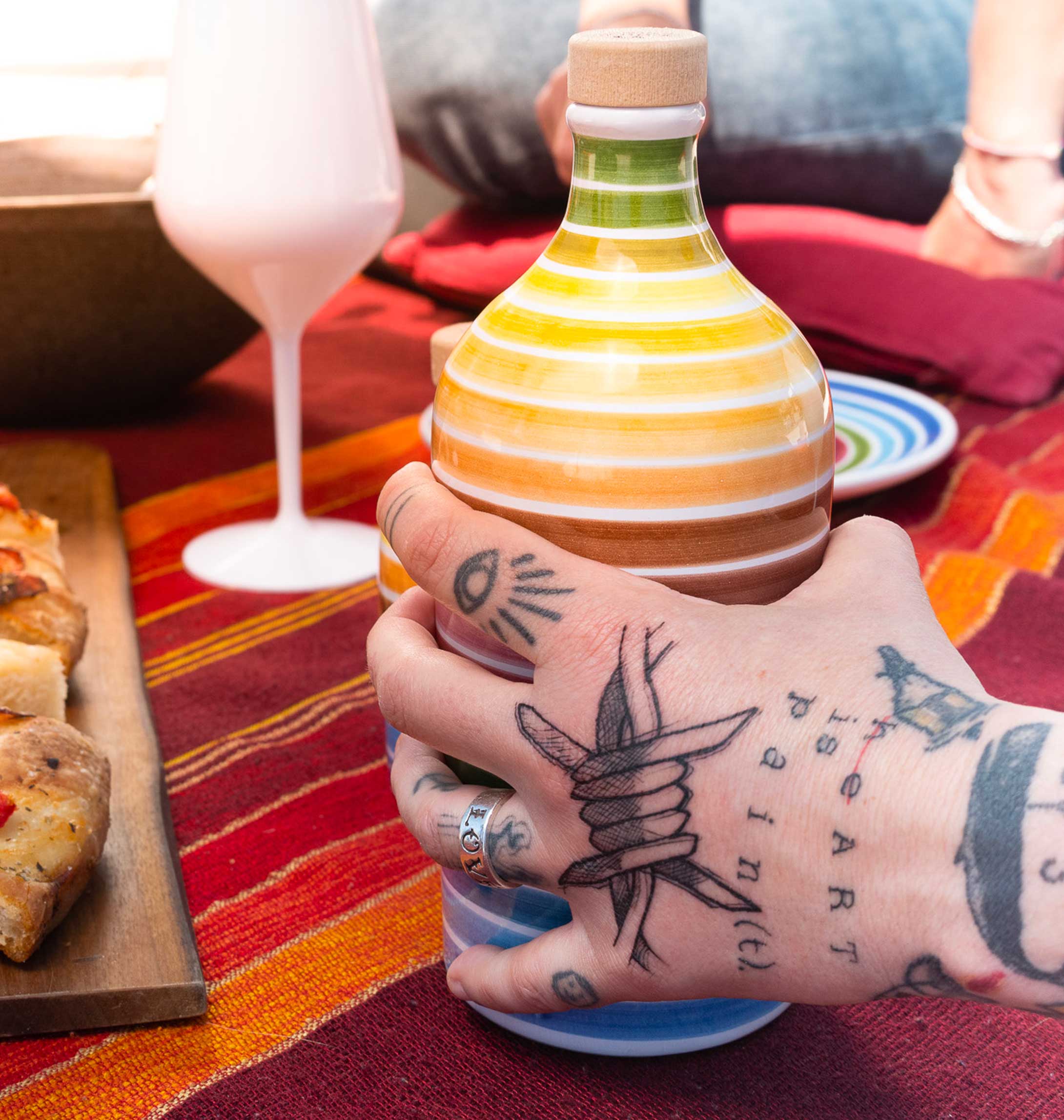 Zia Pia - Wholesale Olive Oil - Rainbow Extra Virgin Olive Oil Ceramic by Muraglia2