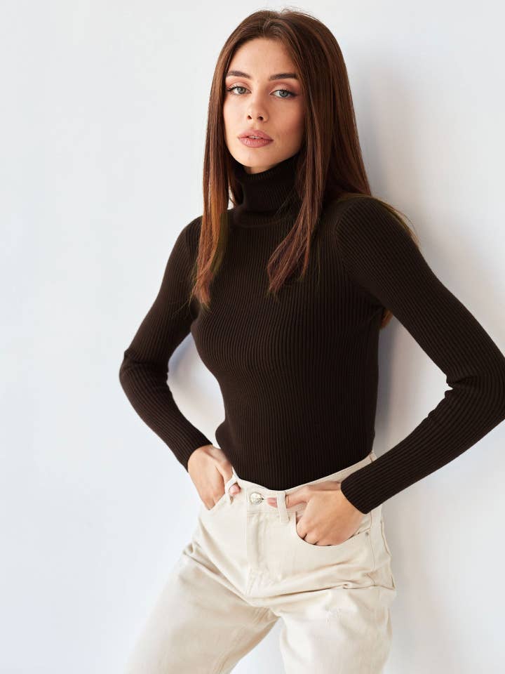 Marayn - Wholesale Knit Sweater - Women's - 2025 Autumn Amazon Chic Turtleneck Knit Pullover Sweater25