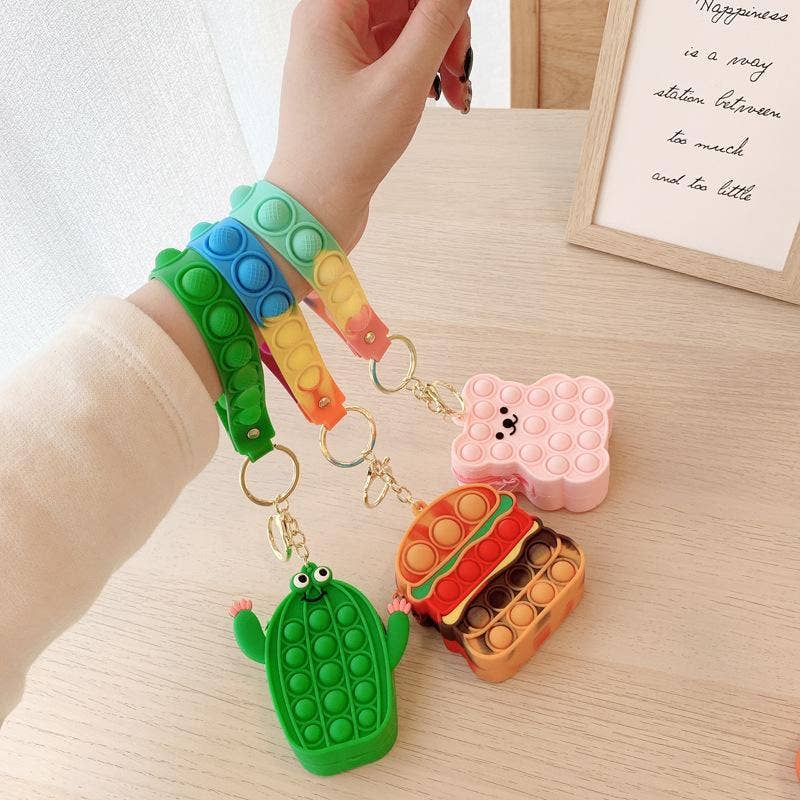 KiddieKickz - Wholesale Keychain - Kids - Small Keychain Coin Purse Spaceman Bear Fingertip Toy37