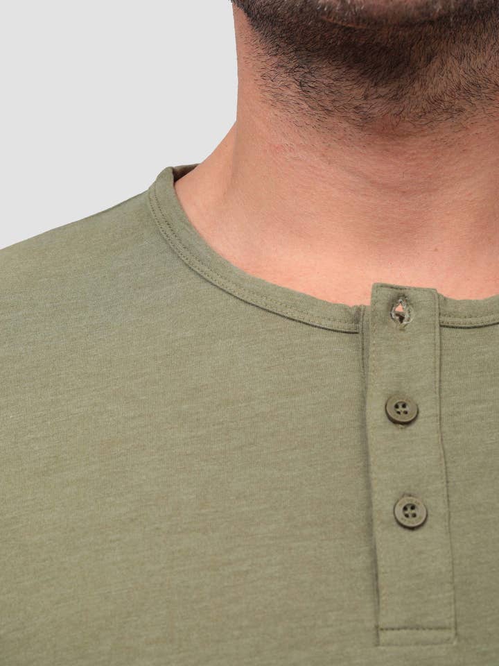 INTO THE AM – wholesale T-shirt – men's – Men's Short Sleeve Henley Tee Shirt (Non-Branded)