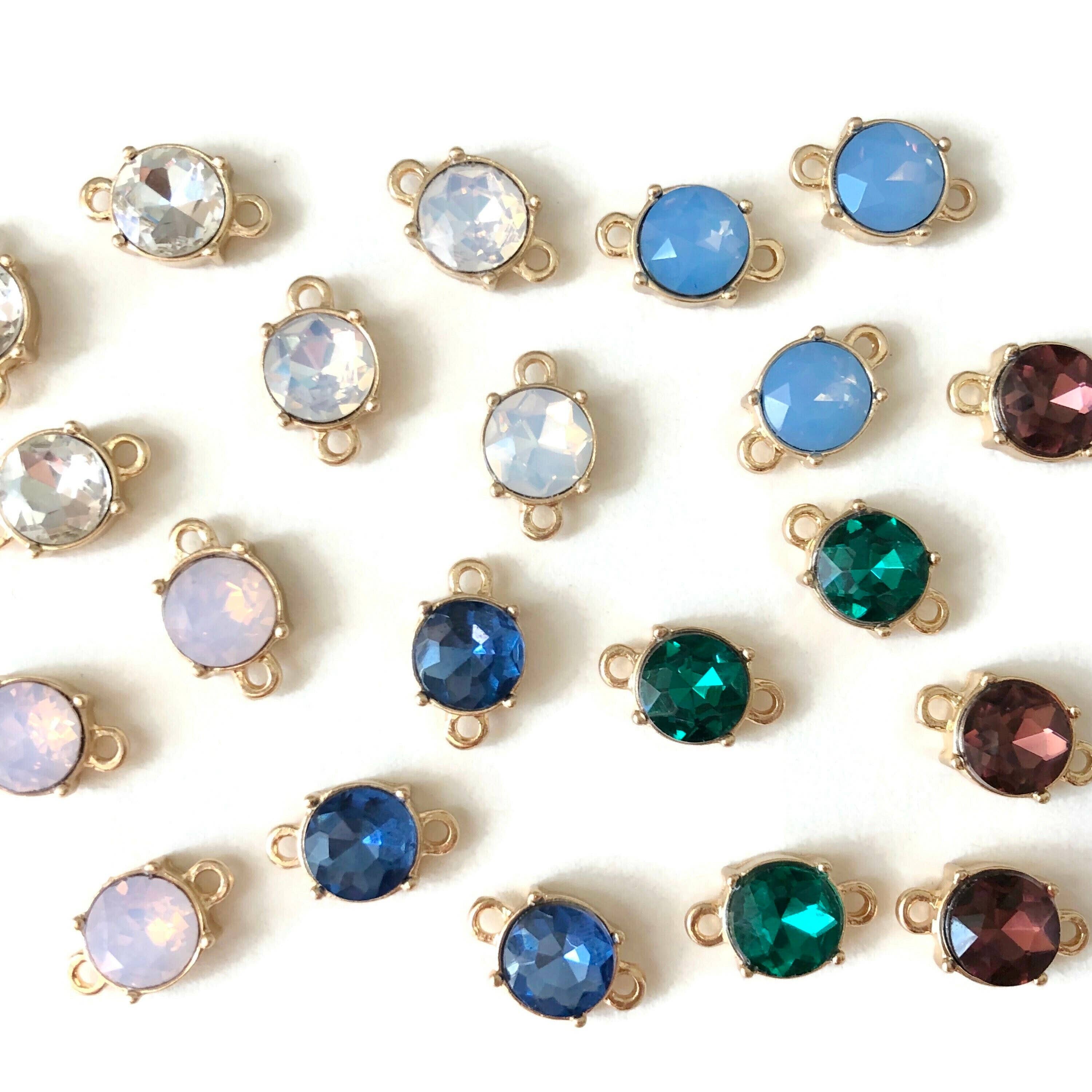 Crafters Resort - Vendita all'ingrosso Ciondolo/pendente - 4 pezzi connettore tondo in pietra dorata 9 x 15 mm0