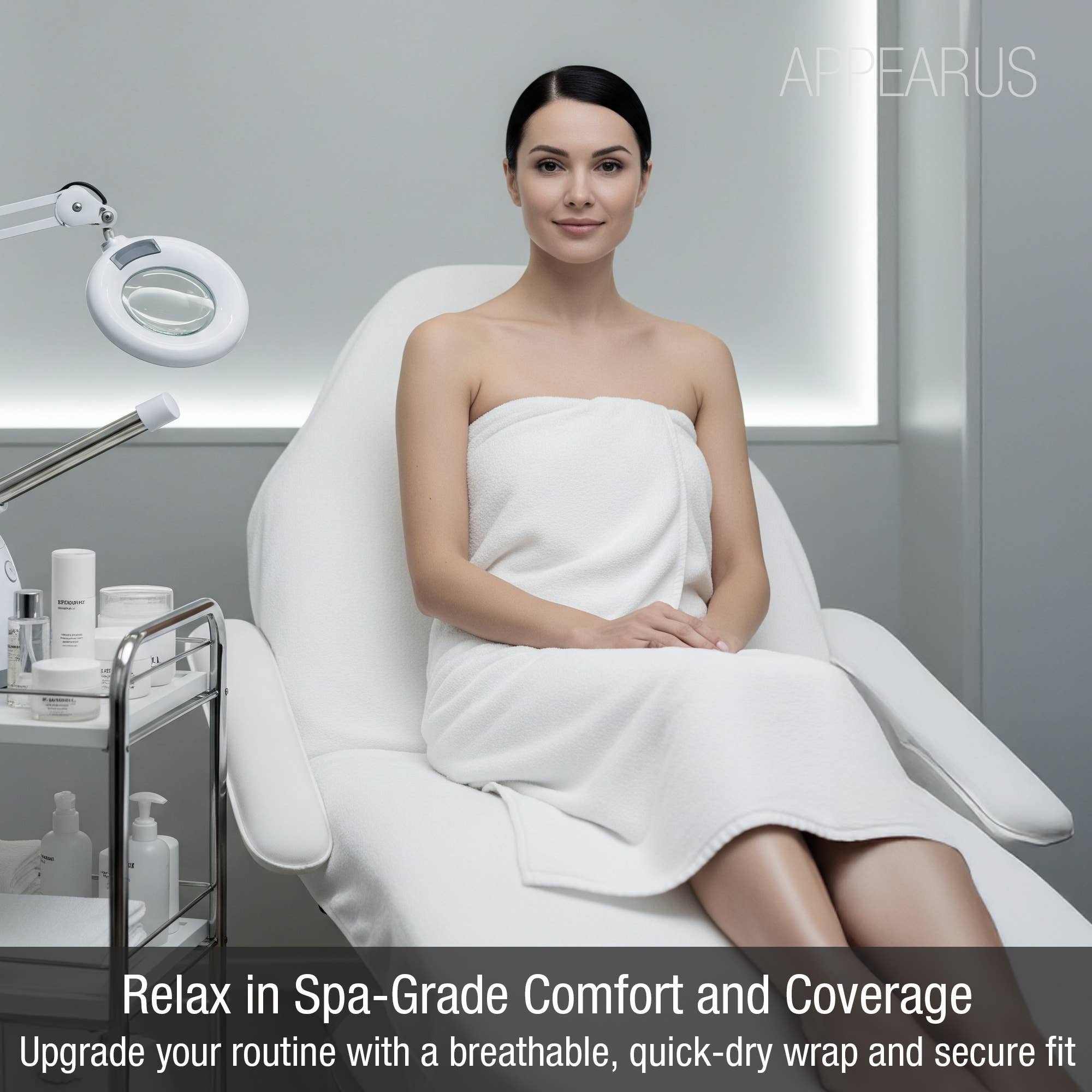 Appearus Products Corp. - Wholesale Robe - Women's - Case of 24: Women's Cotton Terry Spa Wraps - Velcro Closure4