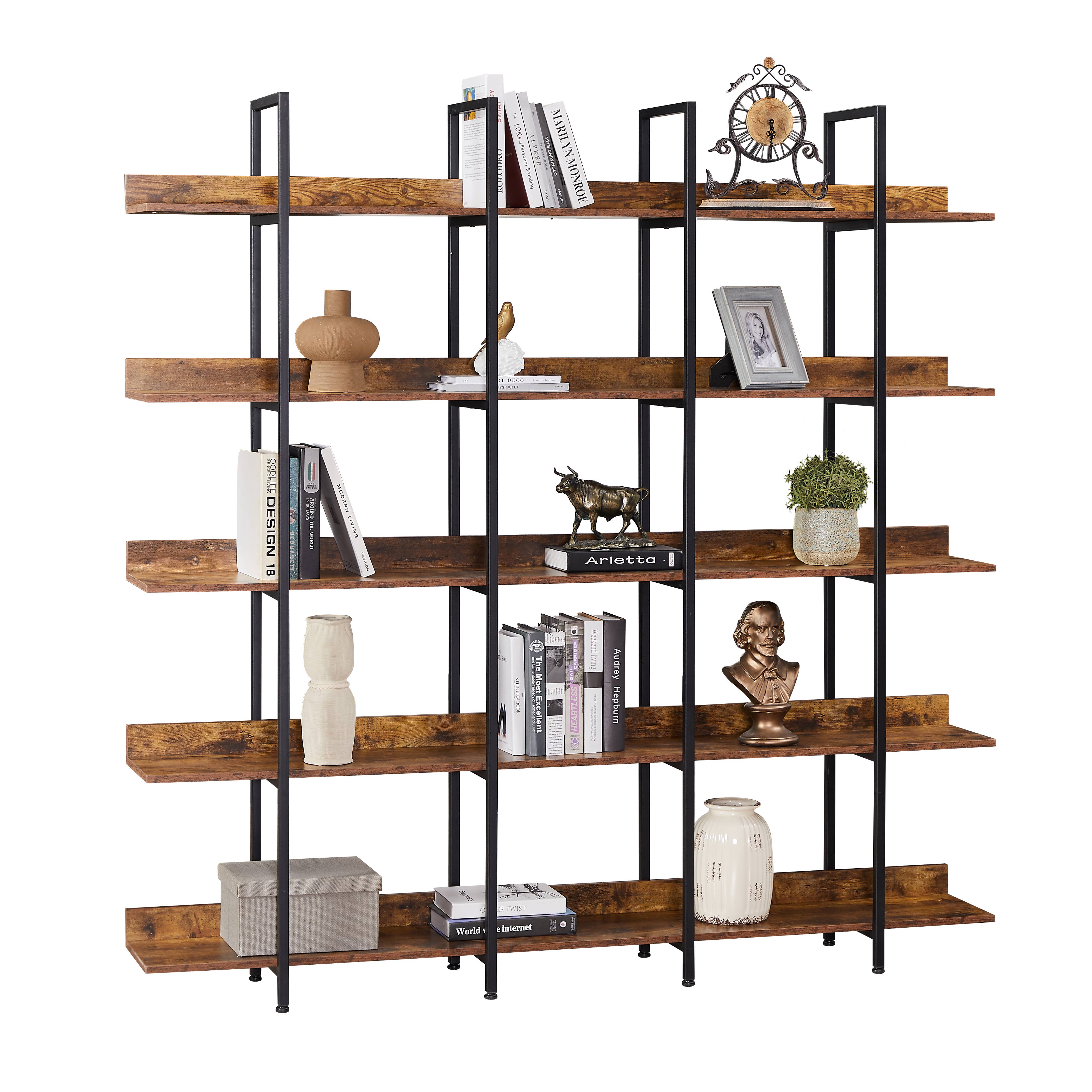 39F Inc. - Wholesale Bookcase - 5-Tier Industrial Bookcase Shelves Metal Frame,5 Colors28