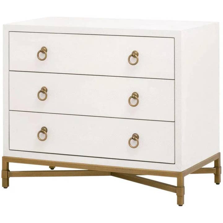 LOOMLAN - Wholesale Bedroom Furniture - Strand Shagreen 3-Drawer Nightstand2