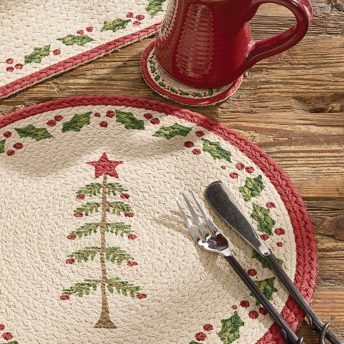 Park Designs – wholesale Placemat – Feather Tree Printed Braided Placemat 15" Dia4