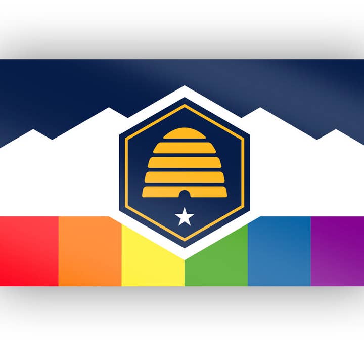 Flags For Good - Wholesale Sticker - Utah LGBTQ Pride Flag Sticker | New Beehive Flag