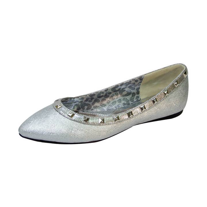 FUZZY Emily Women's Wide Width Pointed Toe Dress Casual Flats for wholesale by FazPaz