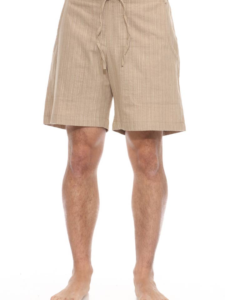 Homespun Stripe Unisex Shorts for wholesale by Lakhays Collection Inc.