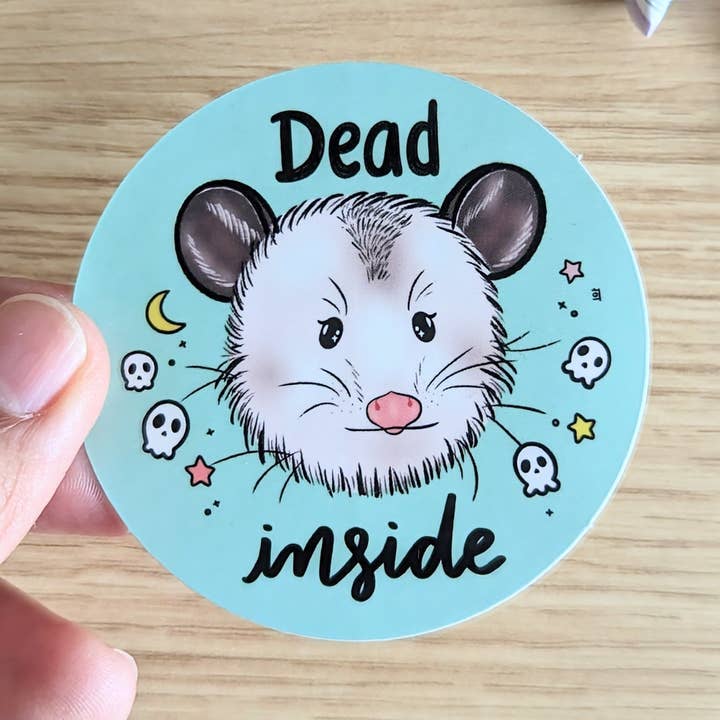 Jem and Cozy - Wholesale Phone & Laptop Stickers - Dead Inside Possum Sticker0