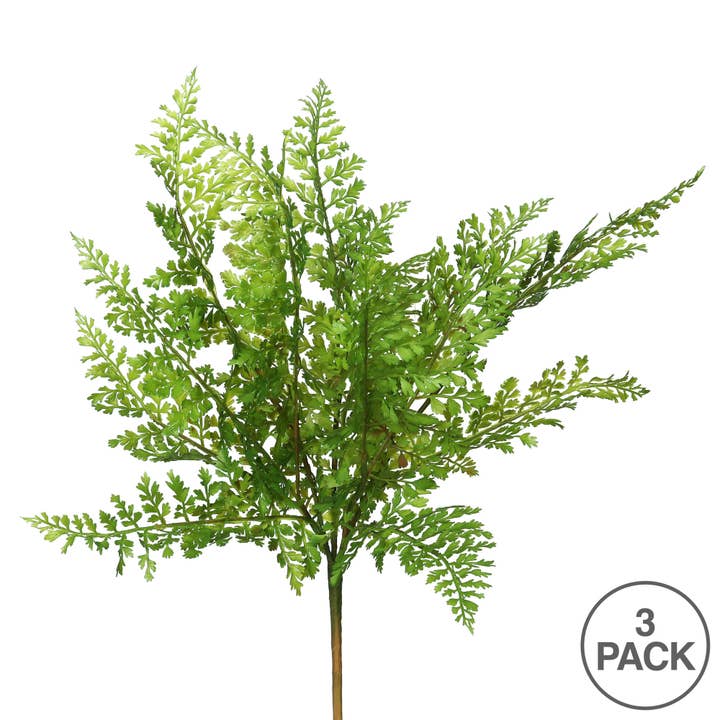 Vickerman 18" Artificial Green Fern Stem, Set of 3 for wholesale on Faire2