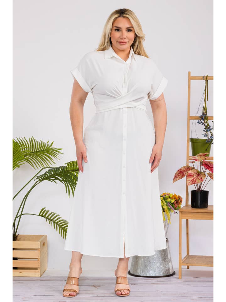 Fashion Space - Wholesale Dress - Women's - Plus Size Women Solid Maxi Dress