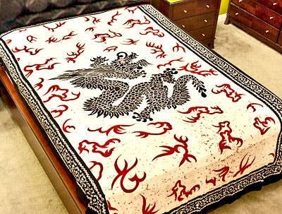 Cloud Apartments - Wholesale Tapestry/Textile - Mystical Dragon Tapestry (White) - 72" X 108"0