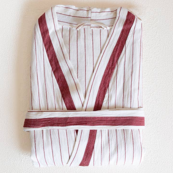 Vivamaison - Vendita all'ingrosso Vestaglia - Unisex - Kimono a Righe in Cotone Premium, Comfort Leggero12