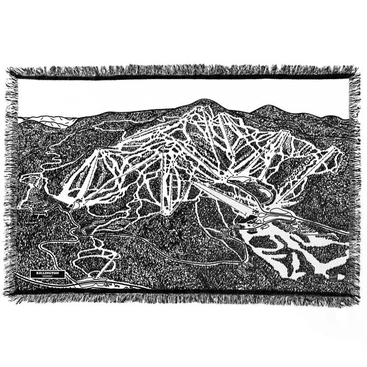 Couverture cartographique des pistes de ski de Killington, dans le Vermont pour la vente par Benoit's Design Co.
