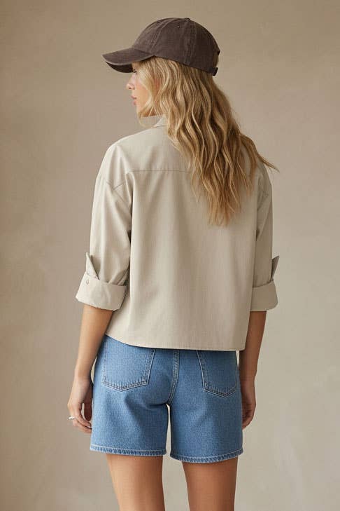 Naked Zebra - Wholesale Blouse - Women's - Rolled Sleeve Button Up Blouse8