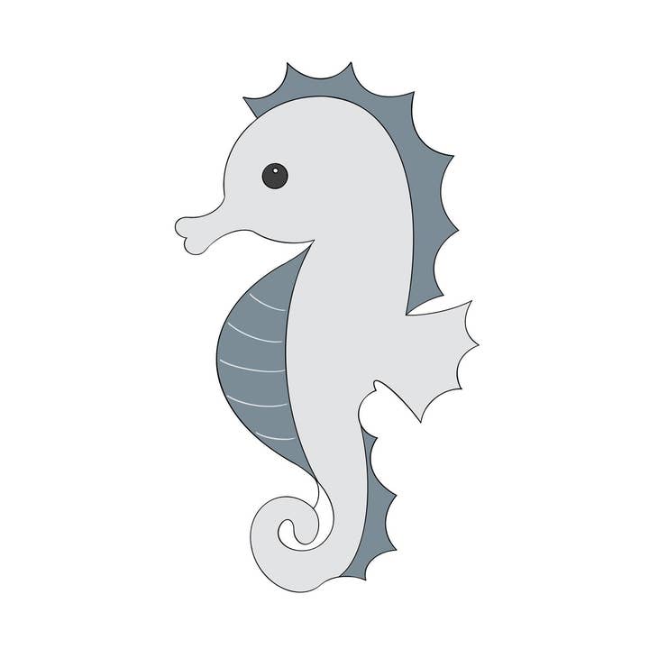 Cortador de Bolachas 3D Impresso em PLA Seguro para Alimentos em Forma de Cavalo-Marinho por atacado de Maison’s Custom Cutters