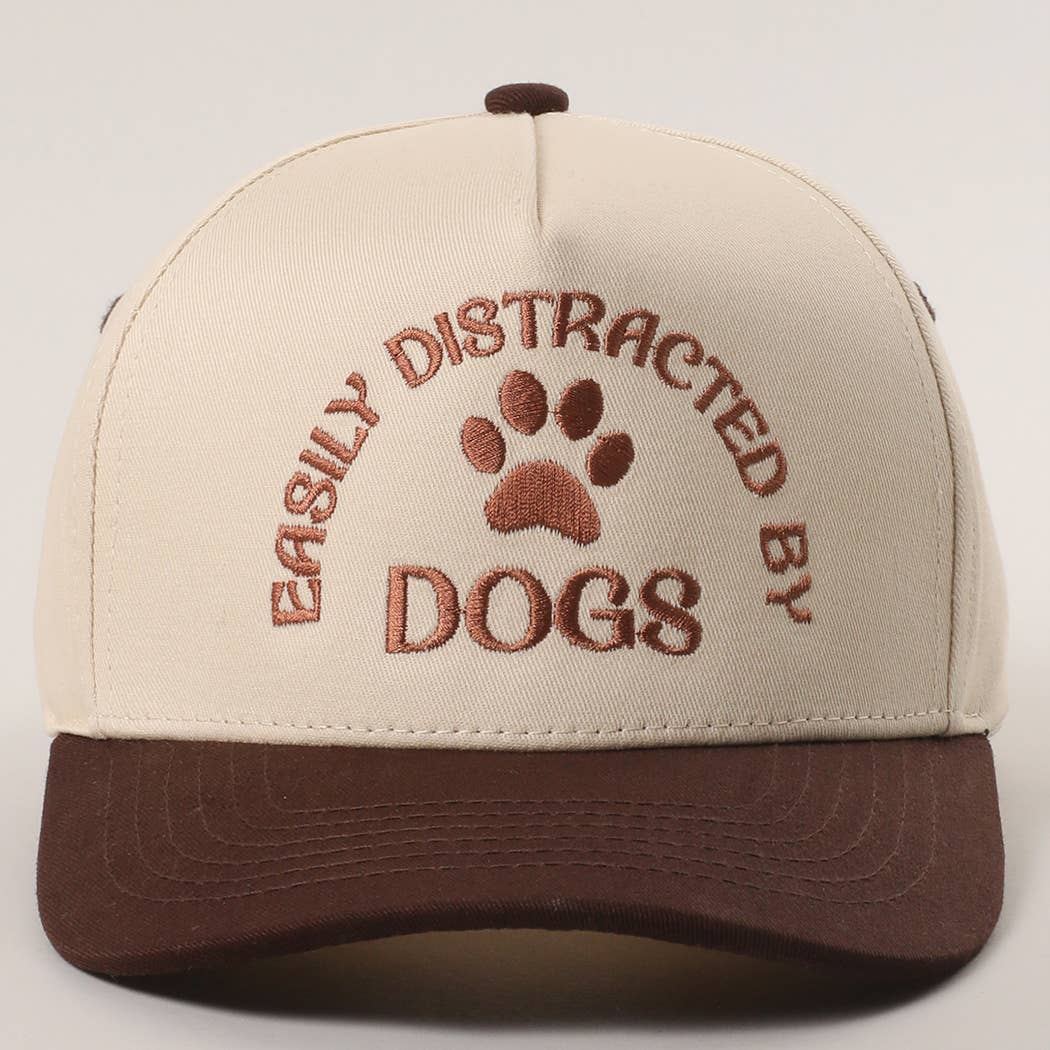 Fashion City - Wholesale Trucker Hat - Women's - EASILY DISTRACTED BY DOGS Embroidered Trucker Hat1
