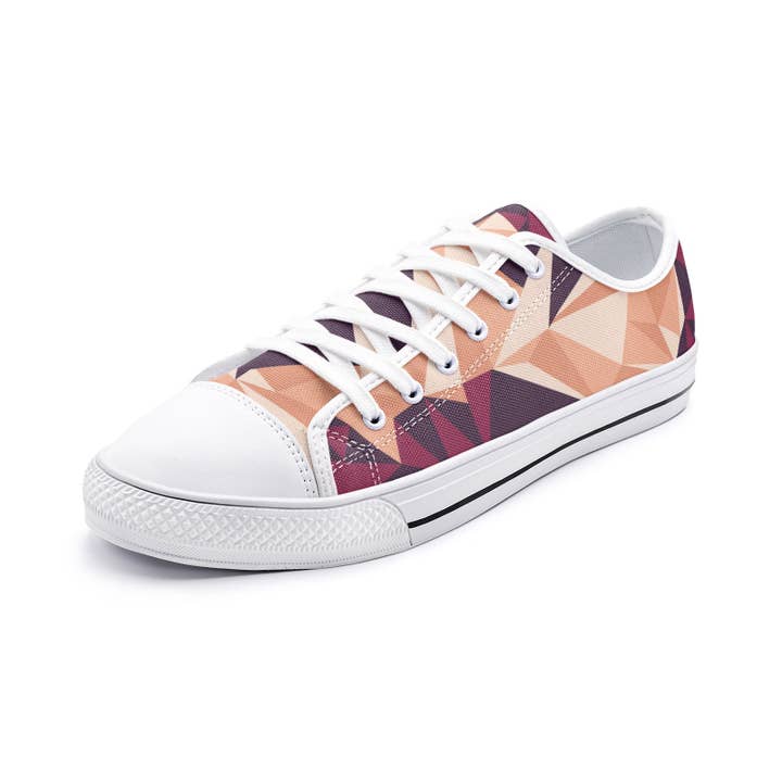Färgglada geometriska #10.1 Unisex låga canvas-skor för wholesale av Oh Pote