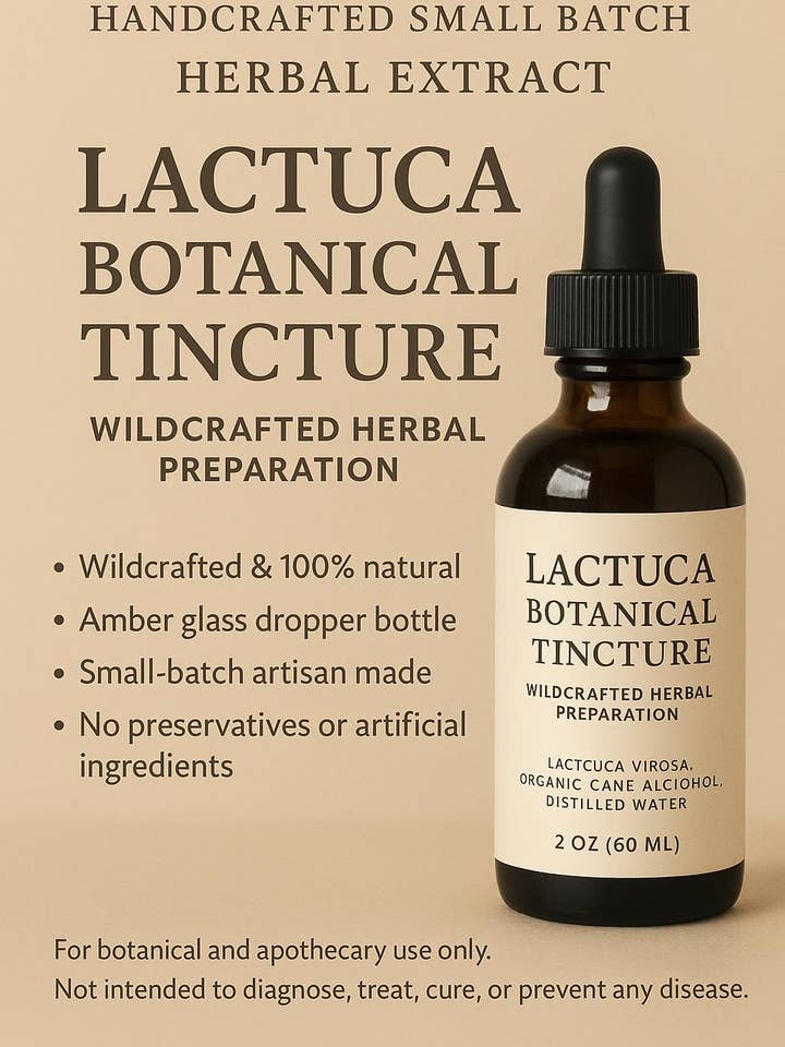Tintura di Lattuga Selvatica – Estratto Erboristico Biologico | Rilassante Naturale & Aiuto per il Sonno per la vendita all'ingrosso da parte di Ginger & Pine Apothecary