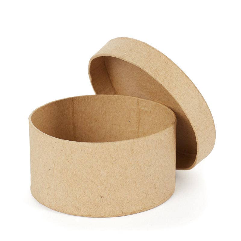 Factory Direct Craft - Wholesale Gift Box - Pre-Made Small Round Paper Mache Box - 1-1/2" H x 3" Dia.6