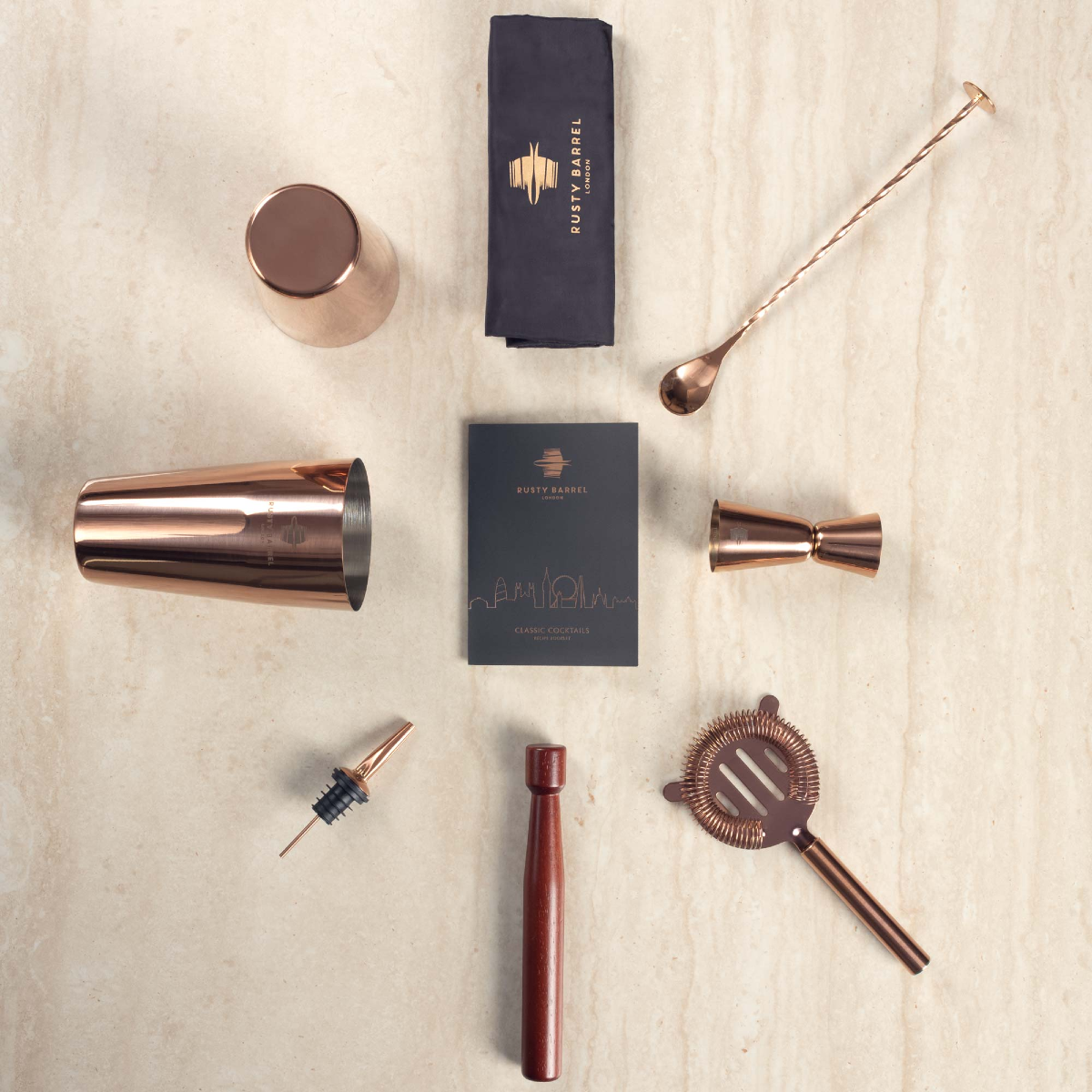 Rusty Barrel - Wholesale Bargereedschap - Rusty Barrel Belgravia cocktailset voor het maken van cocktails2