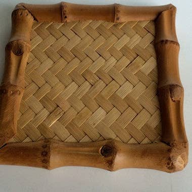 everythingbamboo - Wholesale Coasters - Natural-bamboo-root-woven-artwork-square-bamboo-coaster-plate-place-mat-luxury