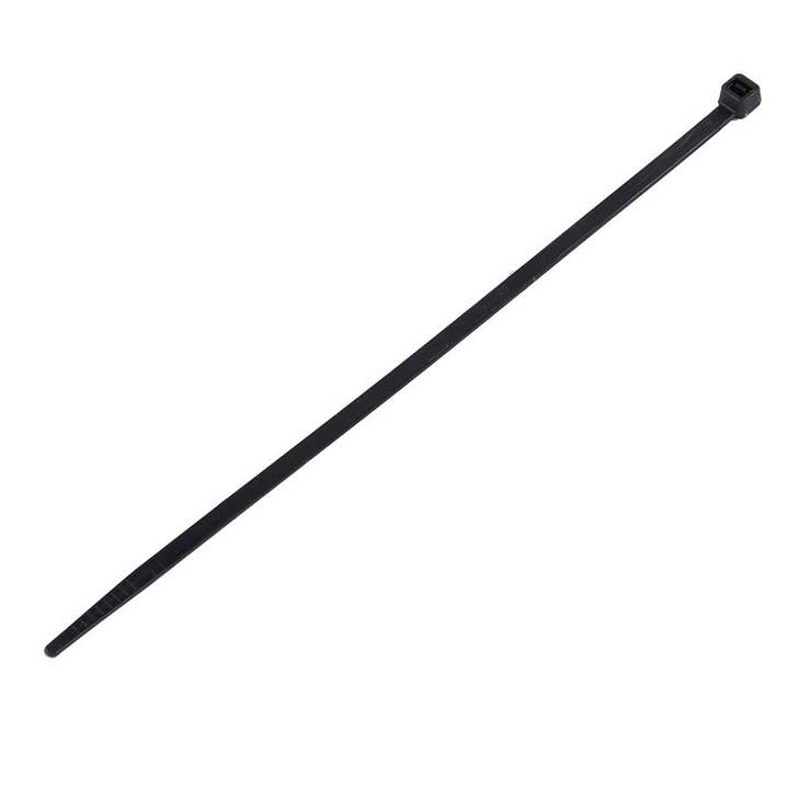 Store Supply Warehouse - Wholesale Retailer Display - Accessories - 8" Black Plastic Security Ties - Pack of 100