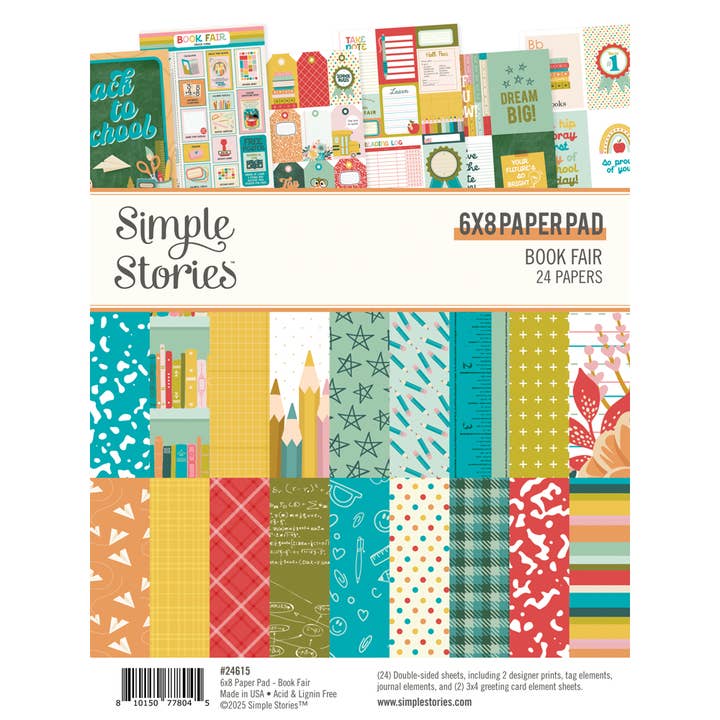 Book Fair 6x8 Pad with Double-Sided Sheets & Card Elements for wholesale by Simple Stories