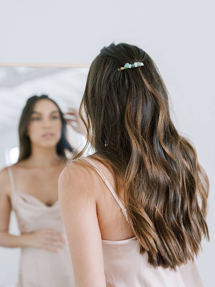 Gemstone Barrettes, Healing Crystals, Clips, Hair Accessory for wholesale by Acute Designs