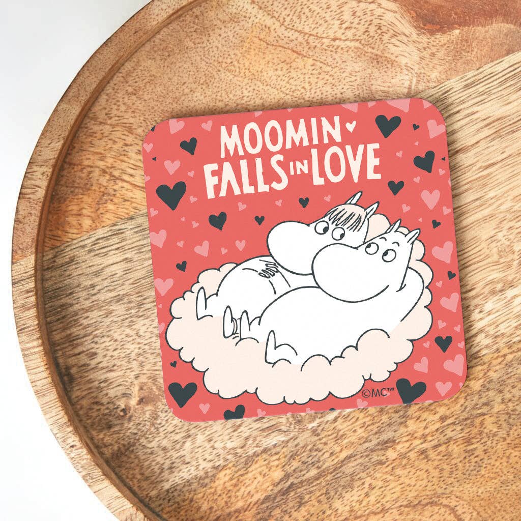 Moomin US Official - Wholesale Coasters - Moomin Falls In Love Snorkmaiden & Moomintroll Wooden Single Coaster4