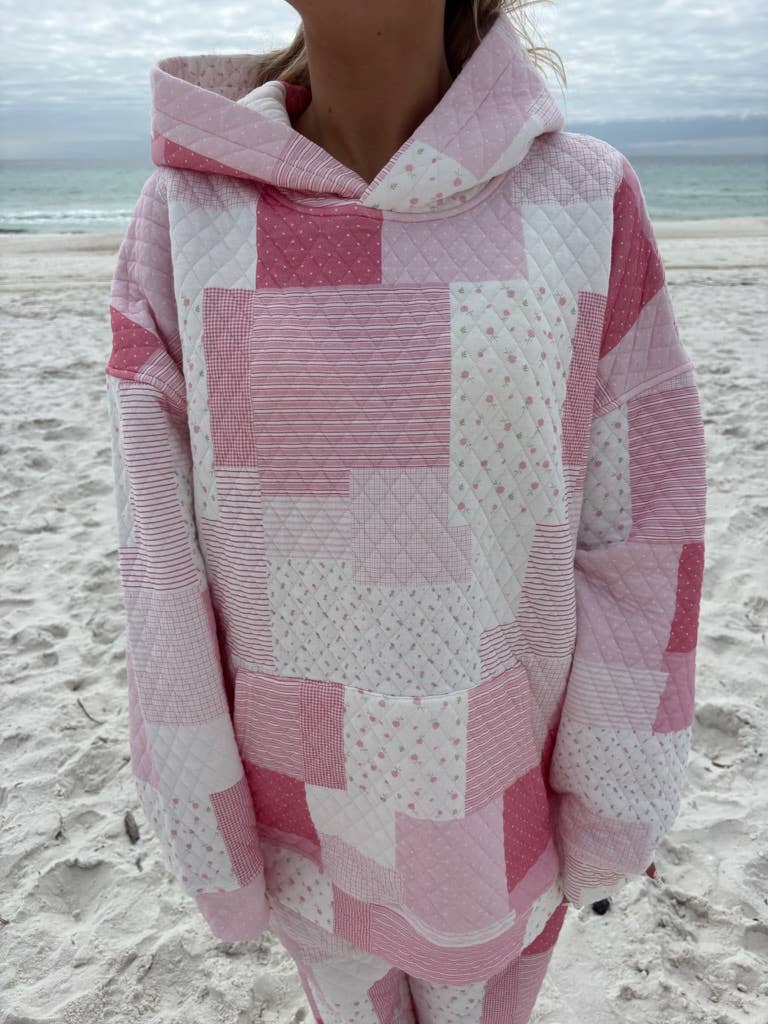 Sunkissed Coconut - Wholesale Hoodie - Women's - Margo Quilted Patchwork Hoodie1