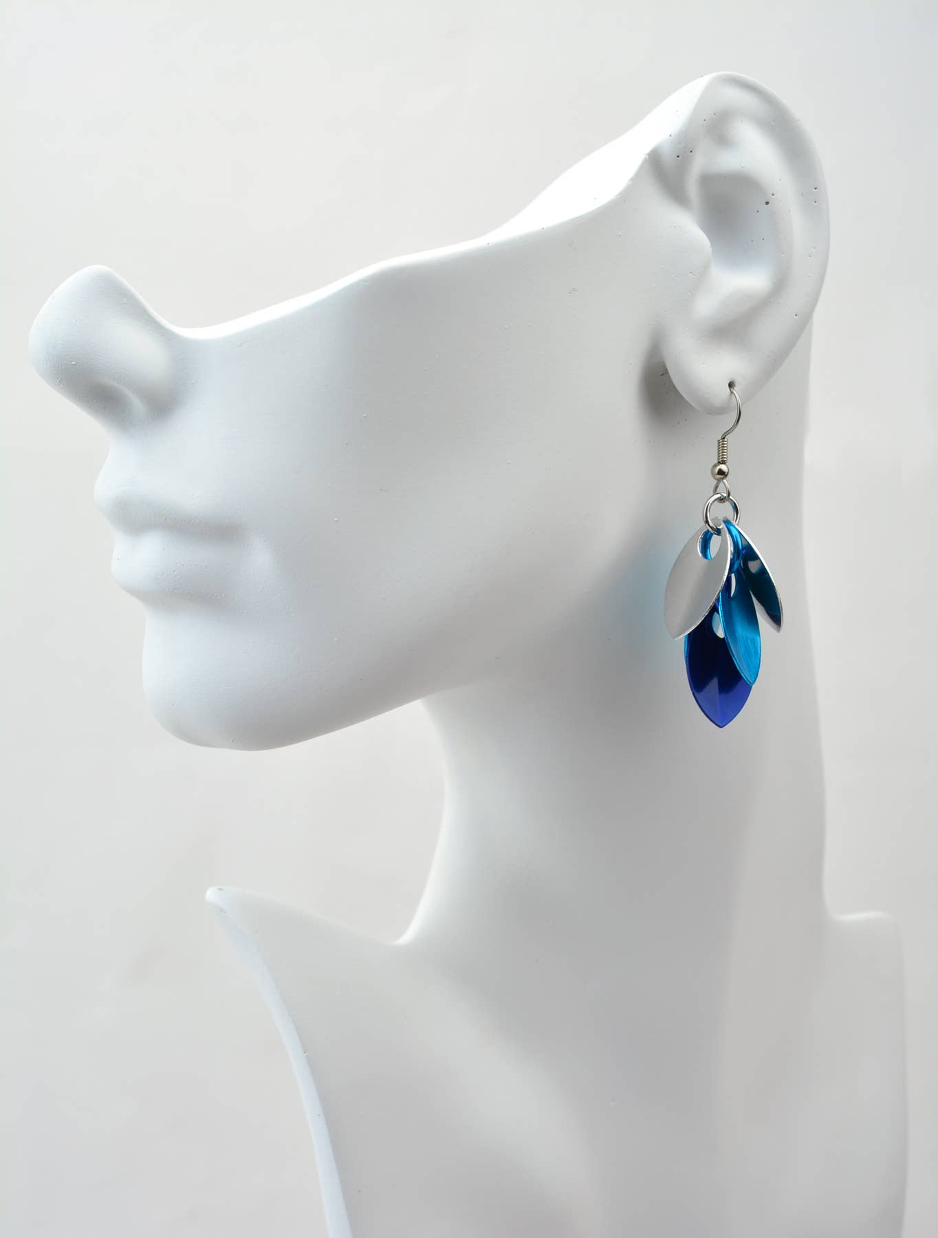 Rebeca Mojica Jewelry - Wholesale Dangle Earrings - Cascading Leaves Short Earrings - Sky1