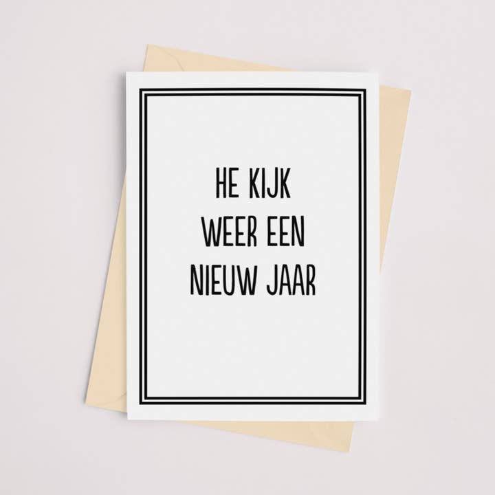 Hey look a new year again | Carte de voeux avec texte (cartes) pour la vente par TOET Store