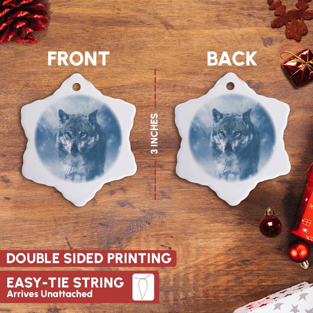 3dRose – wholesale Prydnad – 3dRose, Farlig varg i vintersnö - Fantasivargar djurfotografi, prydnad2