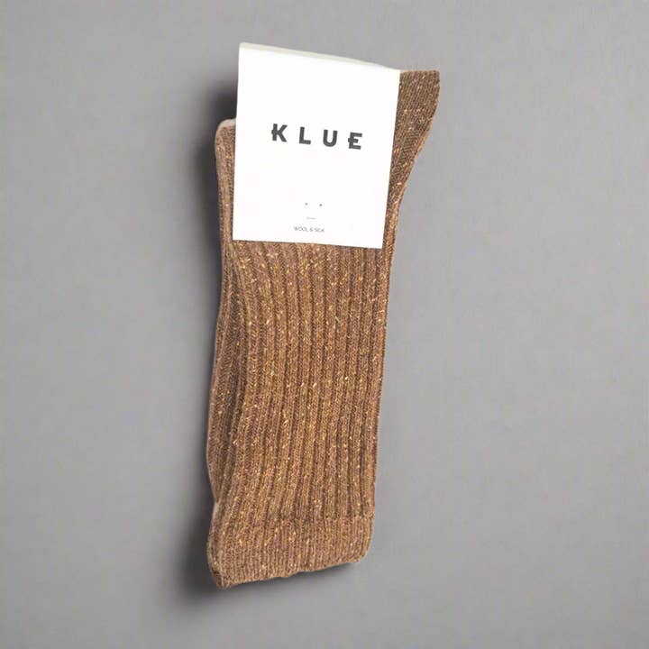 KLUE - Wholesale Socks - Unisex - KLUE Silk and Wool DUST STAR socks | Caramel