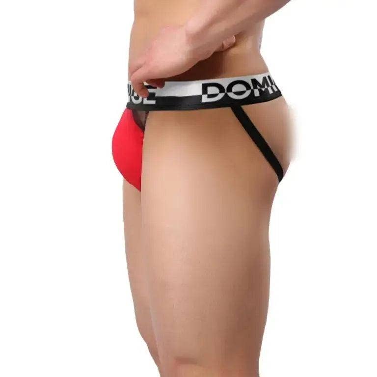 DomiGe - Wholesale Underwear - Men's - Men's Cotton Stretch Jockstraps with Silver Logo Waistband - Engineered Male Thongs16